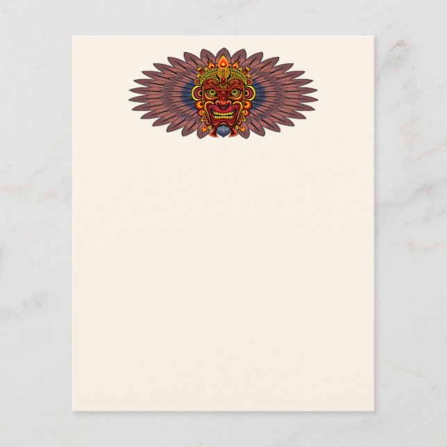 Máscara Ritual do Rei Guerreiro Tribal (Frente)