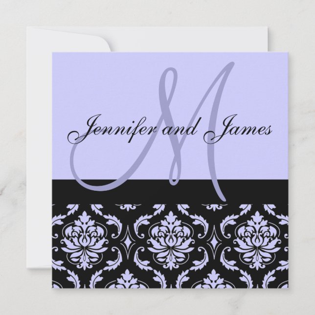 Máscara Roxa de Nomes de Monograma de Convite de C (Frente)