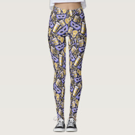Mascarada Mardi Gras Pop de Leggings de Moda