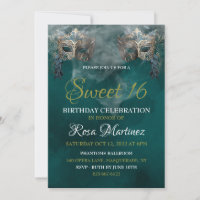 Mascarada Sweet 16 Convite