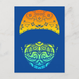 mascarado em cartão postal paisley