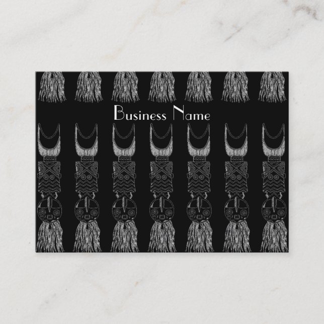 Máscaras Africanas cartão de visita Vintage (Frente)