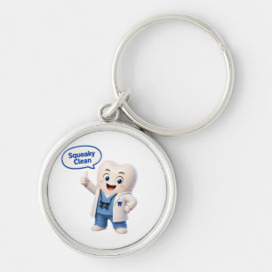 Mascote de Dente Limpo Reluzente Porta-Chaves Redo