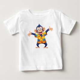 Mascote de Macaco em Camisa Tropical Havaiana