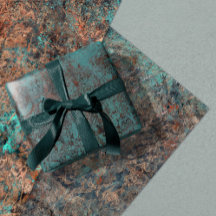 Masculine Boho Turquoise Patina Molhando Papel Ela