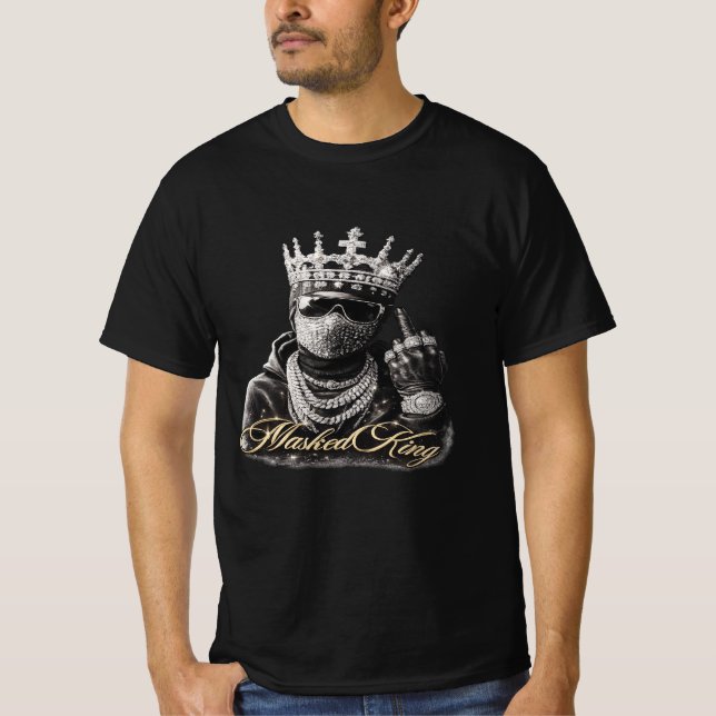 Masked King Streetwear Graphic T-Shirt (Frente)