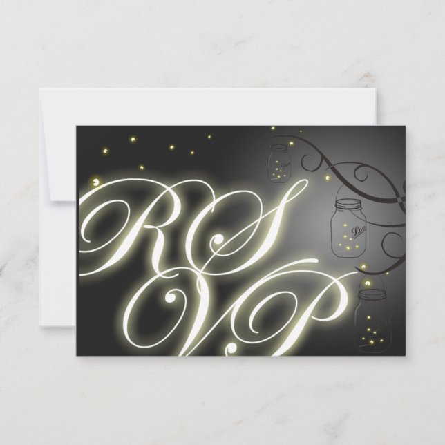 Mason Jar e Firefly RSVP - Branco preto (Frente)