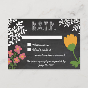 Mason Jar e Flores desenhadas à Mão no Quadro RSVP
