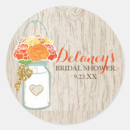 Mason Jar Fall chá de panela adesivos