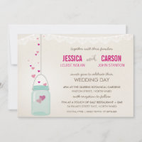 Mason jar giro CONVITE DE CASAMENTO RUSTICO com co