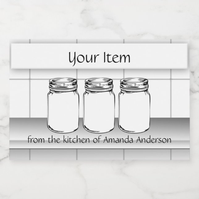 Mason Jar Personaliza A Etiqueta De Produto Moden  (Rótulo Único)