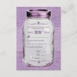 Mason Jar Rustic Vintage Parece RSVP Personalizado