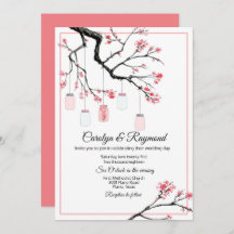 Mason Jar sobre o Convite para Casamento de Árvore