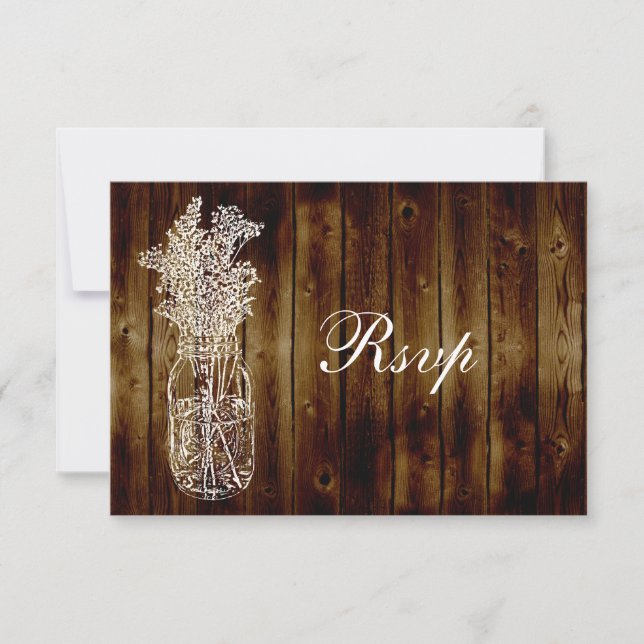 Mason Jar Stamp RSVP no Plank da Madeira Negra (Frente)