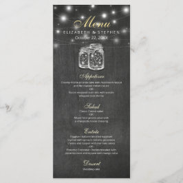 Mason Jar & String Lights Chalkboard Menu