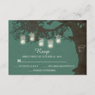 Mason Jar String Lights Tree Vintage Teal RSVP