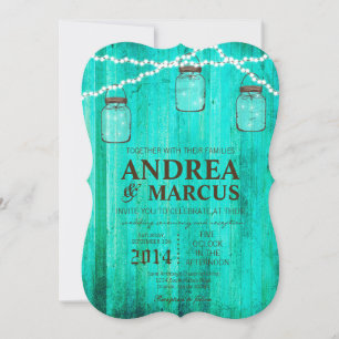 Mason Jar String Luzes 5x7 Convite de Casamento