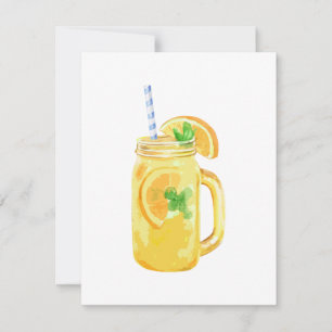 Mason Jar Summer Sun Ice Tea In Watercolor