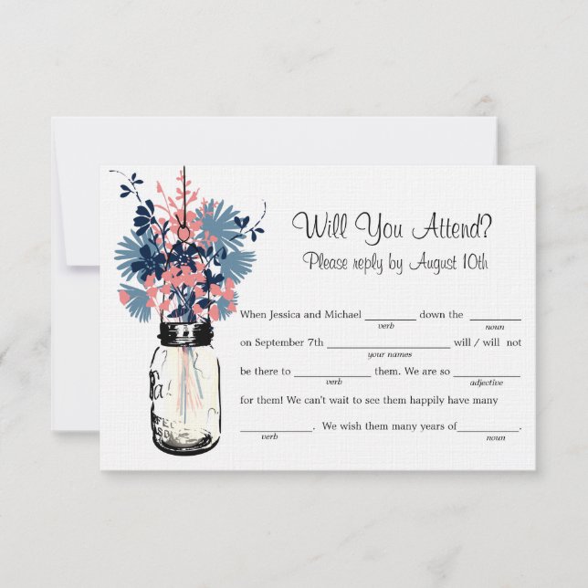 Mason Jar Wildflower LIB RSVP (Frente)