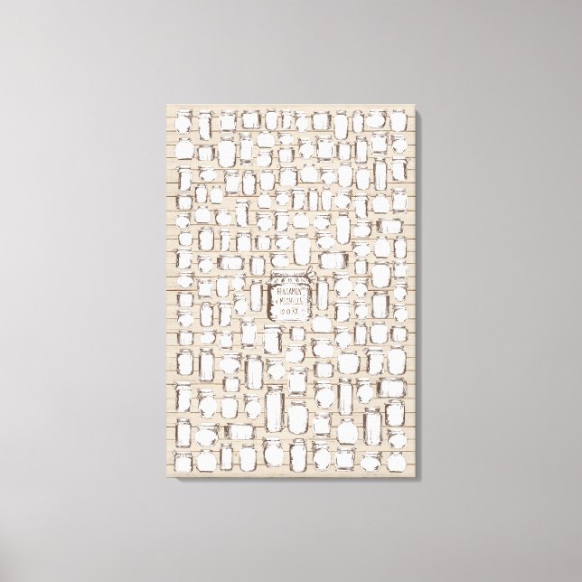 Mason Jars - Livro de Convidados de Canvas de Assi (Frente)