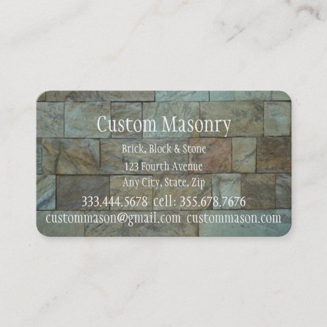 Masonry Brick, Block Custom Business Cartão de vis (Frente)