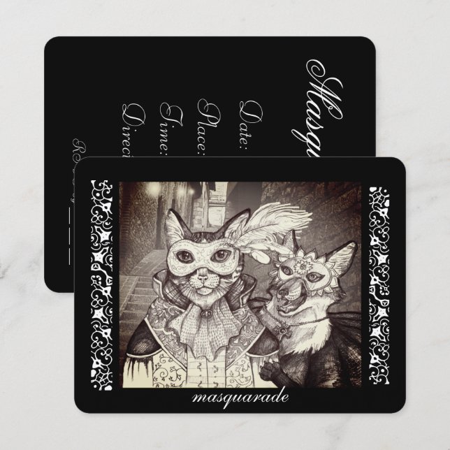 Masquarade Cat, Convites de festas (Frente/Verso)