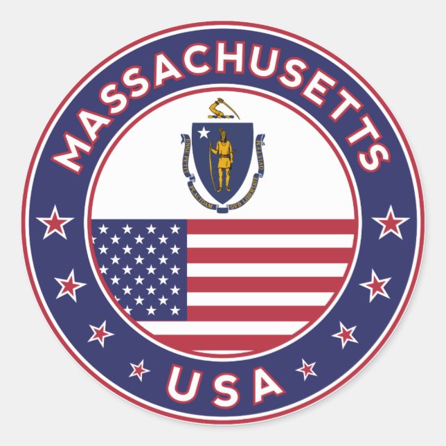 Massachusetts, adesivo de Massachusetts, capa de t (Frente)