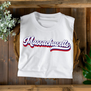 Massachusetts Red White e Blue Vintage T-Shirt