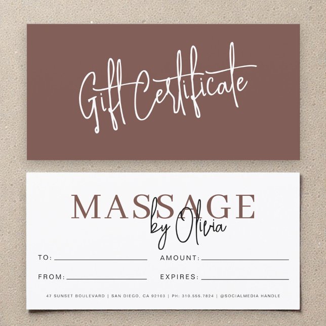 Massage Therapist Terracotta Gift Certificates (Criador carregado)
