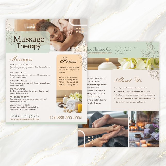 Massage Therapy Flyer Template (Criador carregado)