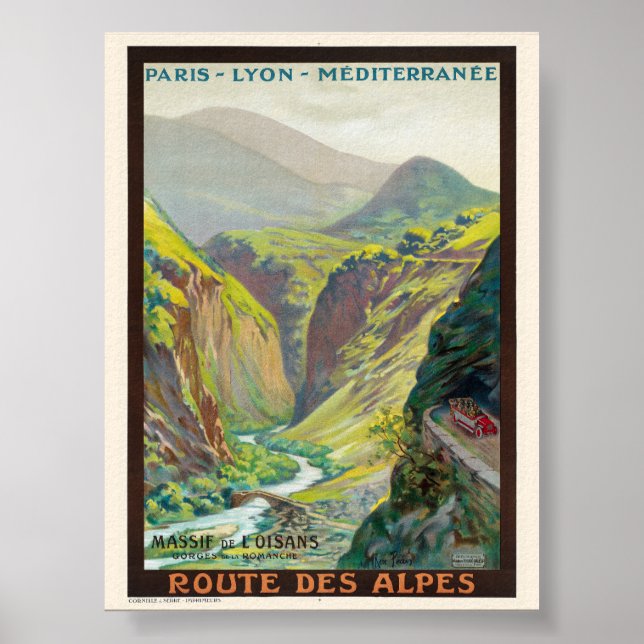 Massif de L'Oisans France Poster vintage 1900 (Frente)