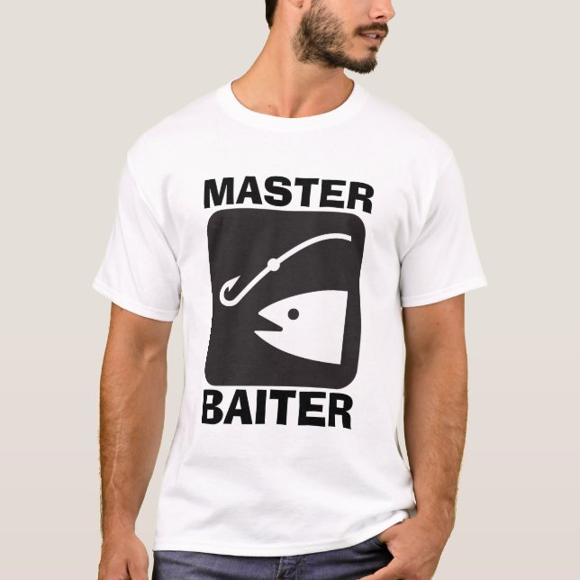MASTER BAITER, T-shirts de PAI de pesca engraçado (Frente)