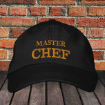 MASTER CHEF bordado boné de baseball dourado / pre<br><div class="desc">Chapéus bordados: ouro clássico / boné branco de beisebol da moda com texto "MASTER CHEF" para o melhor chef do mundo,  chef mestre,  guru de churrasco,  assistente de cozinhar / chapéus de família</div>