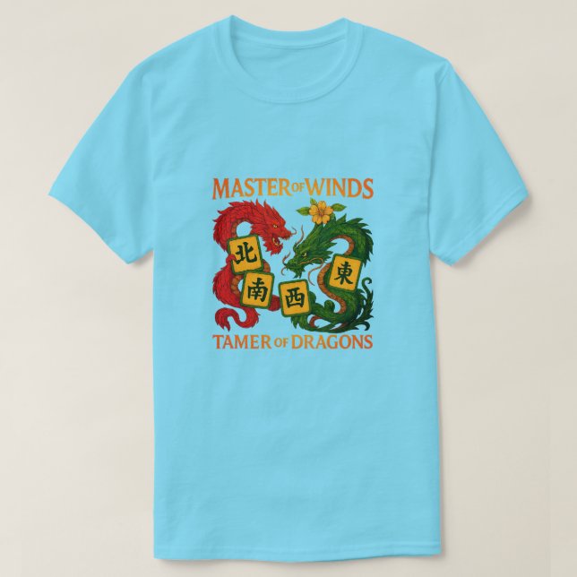Master of Winds-Tamer of Dragons Mah Jongg T-Shirt (Frente do Design)