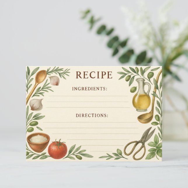 Masterpiece of Tuscany Recipe Card (Em pé/Frente)