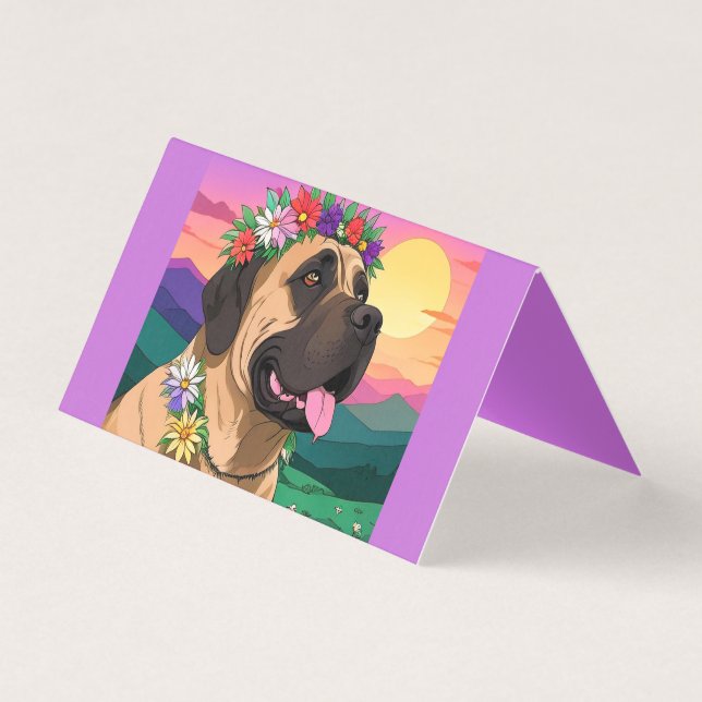 Mastiff englische Dogge mit Blumenkranz Muttertag (Frente)