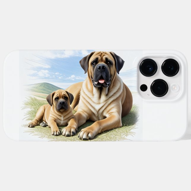 Mastiff englische Dogge mit Kind im Urlaub (Verso (horizontal))