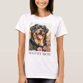 Mastiff Mãe Camiseta de cão de Aquarela
