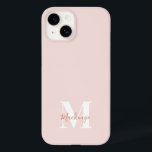 Mat. Monograma Inicial Rosa & Terracotta Moderno<br><div class="desc">Esta design de capa de telefone apresenta um simples design moderno em rosa e terracotta. Faça uma capa de telefone gentil com nome e inicial personalizados. Será um presente legal e único para alguém especial ou para você mesmo. Se quiser alterar as fontes ou a posição, clique no botão "Personalizar...</div>