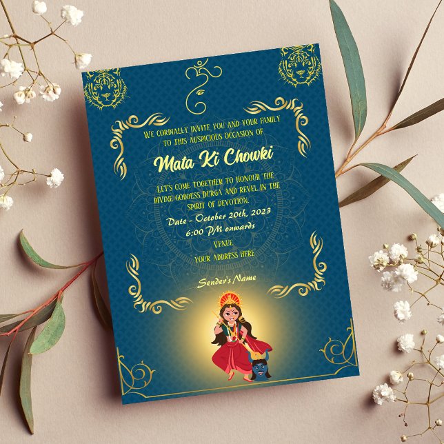 Mata Ki Chowki Deusa Durga Jagrata Convite (Criador carregado)