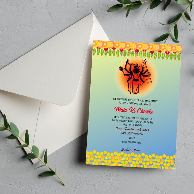 Mata Ki Chowki Deusa Durga Jagrata Convite (Criador carregado)