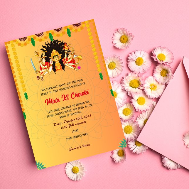Mata Ki Chowki Deusa Durga Jagrata Convite (Criador carregado)