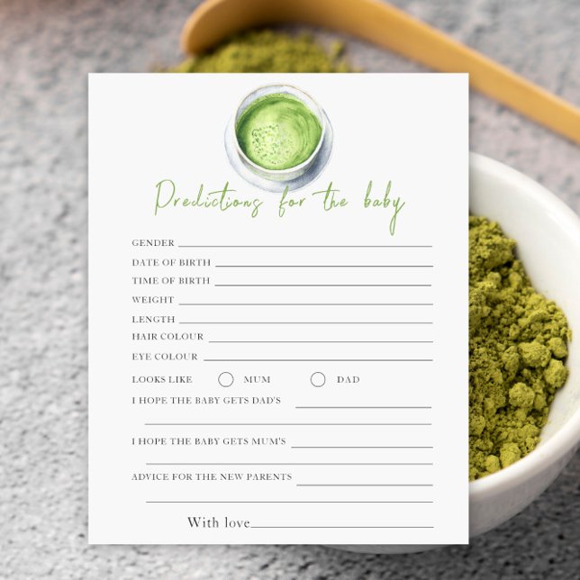 Matcha baby shower - predictions and advice baby (Criador carregado)