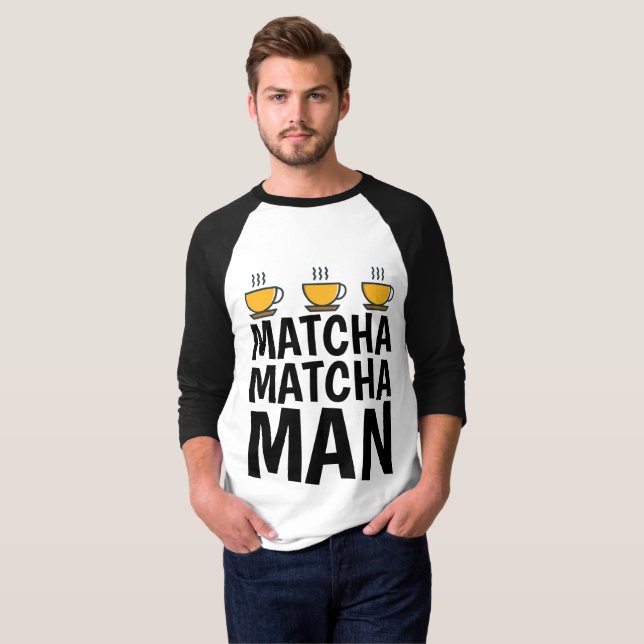 Matcha Greeen Tea T-shirts masculinas (Frente Completa)