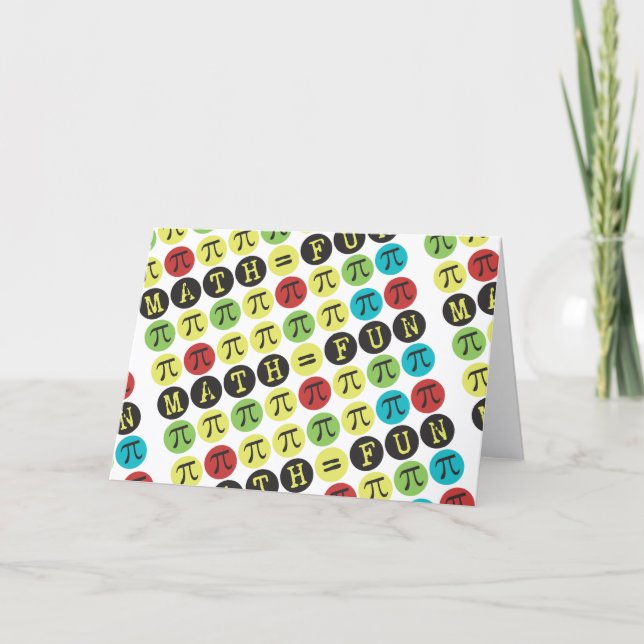 Matemática é Divertida - Mod Pi Colorido - Cartão  (Frente)