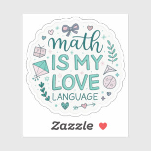 Matemática é Minha Linguagem do Amor   Adesivo Fof