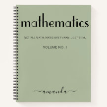 Matemática Personalizada Preta Verde Sage