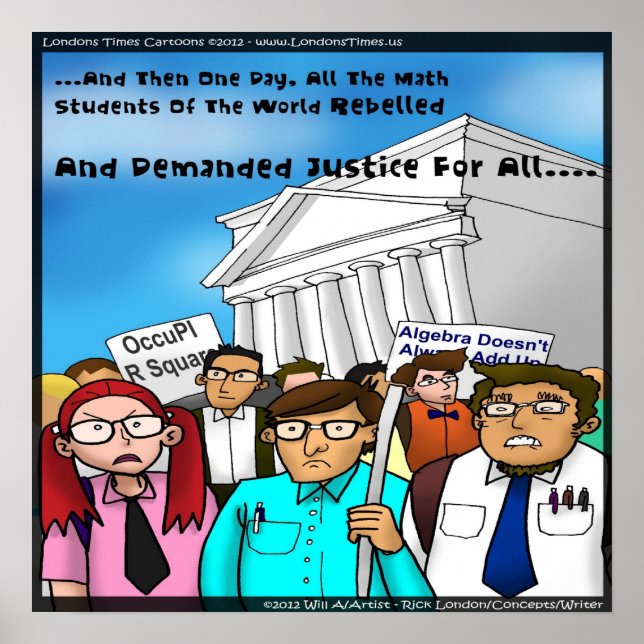 Matemática Revolta Poster engraçada (Frente)