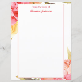 Material de carta com moldagem botânica por aquare