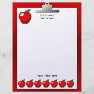 Material de carta-ttítulo da Apple da Professora